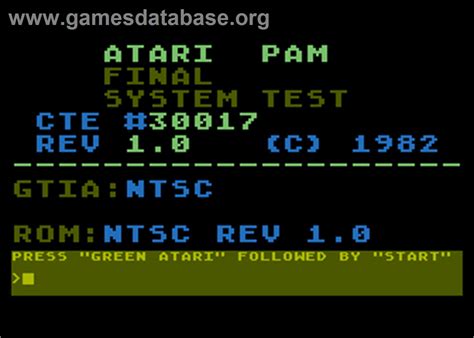 Atari Pam System Test Atari Artwork Title Screen