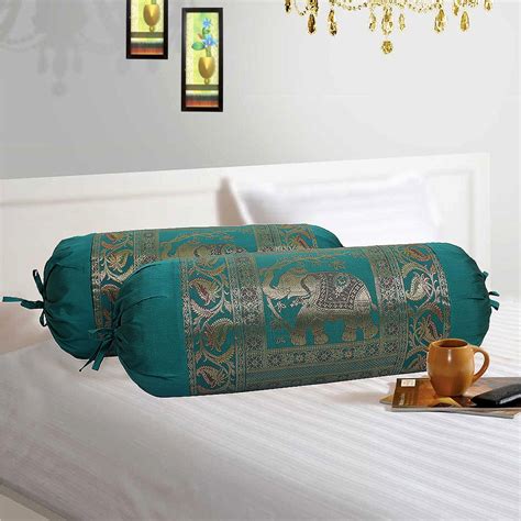 Stylo Culture Ethnic Polydupion Cylindrical Tube Pillow Bolster Pillow