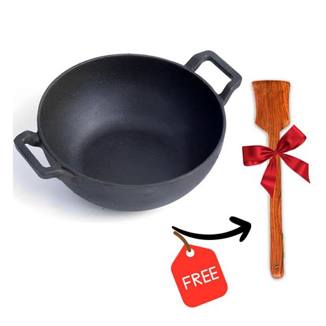 Buy Gemma Cast Iron Kadai Black Ltr Kg This Iron Kadhai It