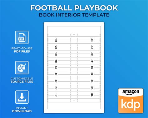 Kdp Interior Template Football Playbook Low Content Design Etsy