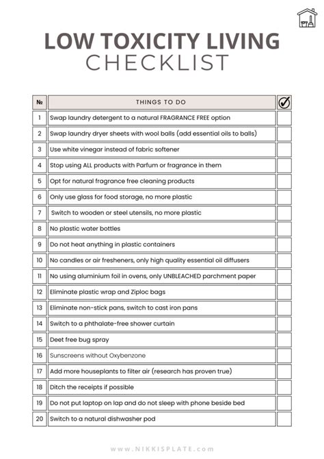 Free Non Toxic Living Starter Checklist PRINTABLE Nikki S Plate