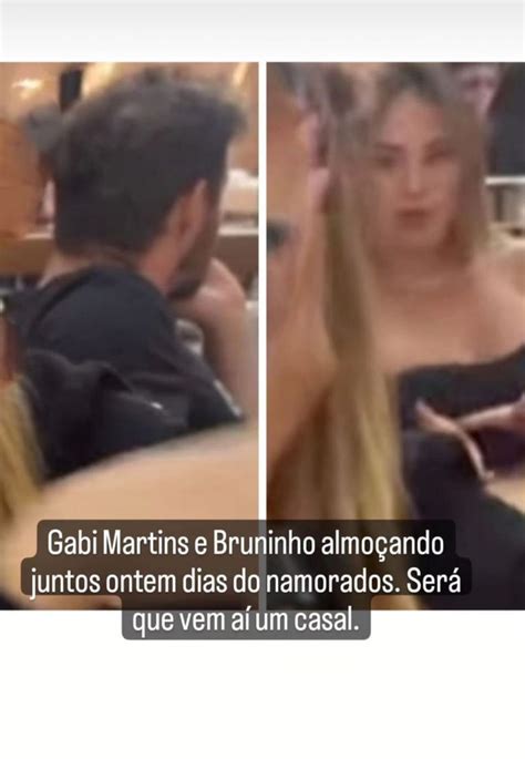 Gabi Martins e Bruninho do vôlei são vistos juntos em restaurante no