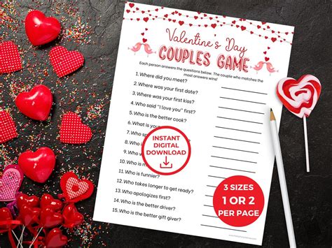 Valentine Couples Game Printable Fun Valentines Day Games For Couples