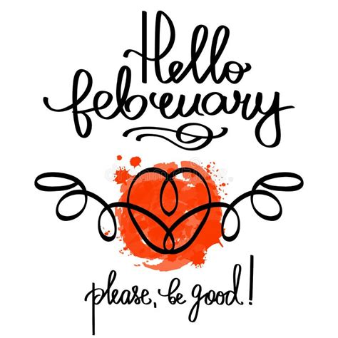 Hello February Typographic Design Stock Vector Illustration Of Frost