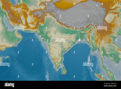 India Raised Relief Map