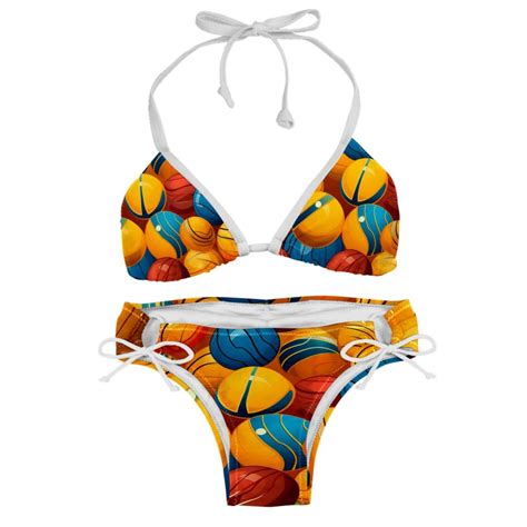 Basketball Swim Wear Bikini Set With Detachable Sponge Adjustable