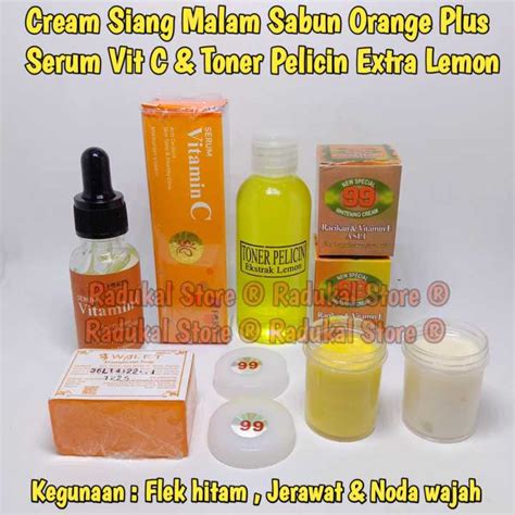 Paket Cream Natural Kemasan Dus Siang Dan Malam Sabun Orange