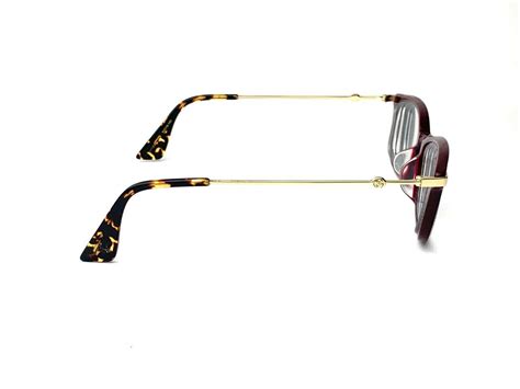 Gucci Gg Eyeglasses Womens Oa Burgundy Gold Gem