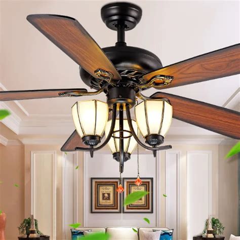 Buy Decorative Wood Blades Ceiling Fan 5218 D With Pull Chain Ceiling Fan With