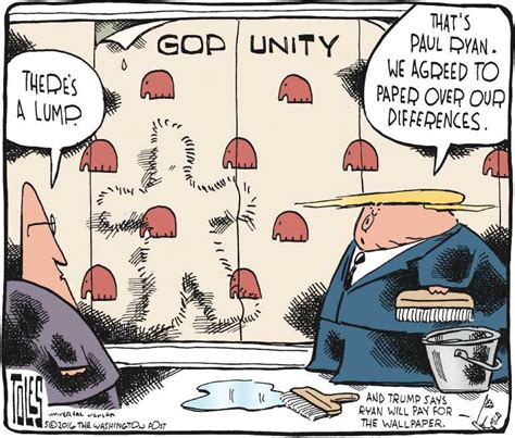 Political Cartoon On Gop Rallies Behind Trump By Tom Toles