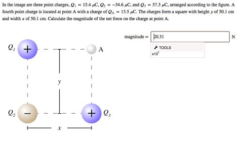 Solved In The Image Are Three Point Charges Q1 15 4 Âµc Q2 34 6