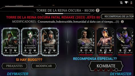 TORRE DE LA REINA OCURA FATAL REMAKE 2023 JEFES 80 RECOMPENSA