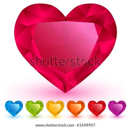 Heart-Shaped Gemstones Set Stock Vector Illustration 61698907 ...