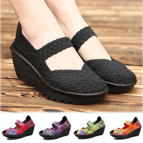 8 Colour Fashion Womens Summer Hand Made Wedge Sandals Rainbow Casual