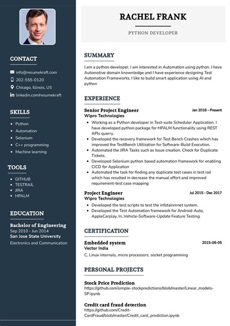 Python Developer Resume Example In 2025 Resumekraft