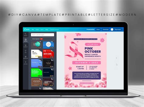 Breast Cancer Flyer Diy Editable Canva Template Printable And Social Media Pinktober Flyer