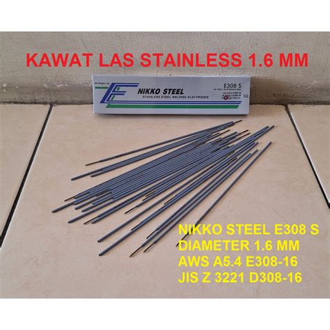 Jual KAWAT LAS NIKKO STEEL E308 S 1 6 X 250 LAS STAINLESS ECERAN 1