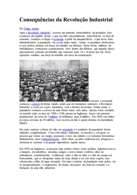 Consequências da revolução industrial PDF