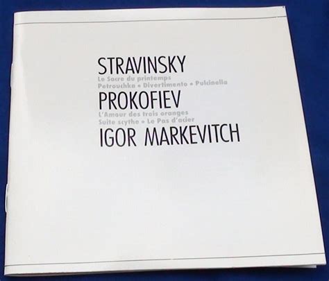 Igor Markevitch EMI CZS 762647 2 WG Stravinsky Le Sacre Du Printemps