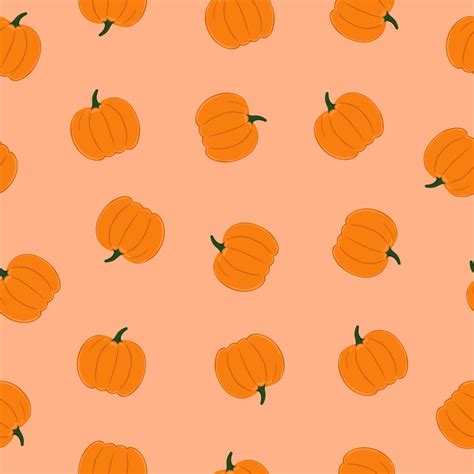 Seamless Pattern Of Pumpkins On Pink Background Background For Autumn