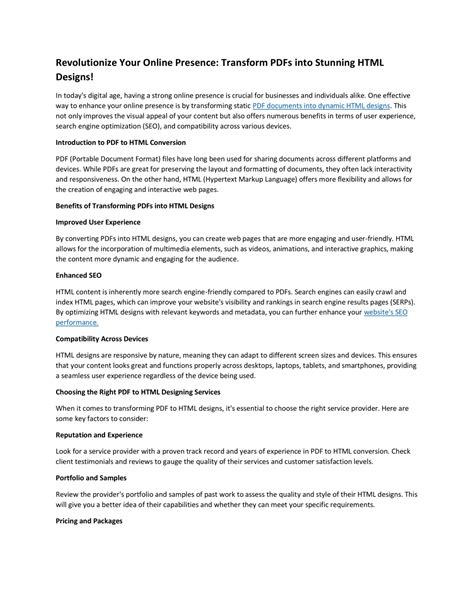 PPT Revolutionize Your Online Presence Transform PDFs Into Stunning