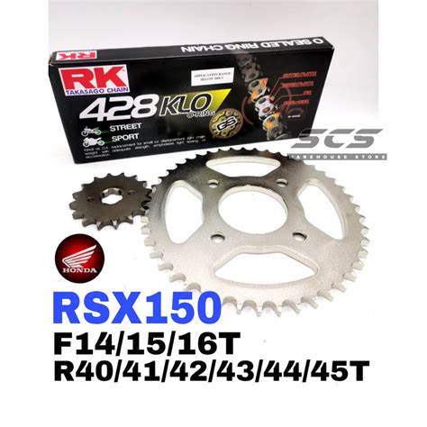 RKM Sprocket Complete Set Honda RSX150 Rantai RK 428 KLO O Ring Chain