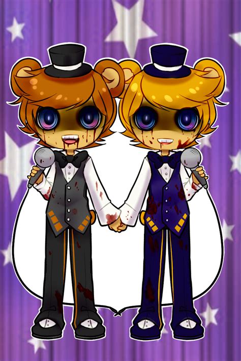 Five Nights At Freddys Fnaf Humanized Freddy And Golden Freddy Five