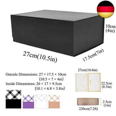 Tekhoho Geschenkbox Schwarz Magnetische Geschenkkarton Mit Deckel Ebay