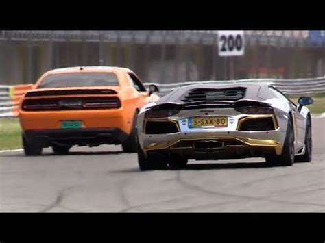 Lamborghini Aventador Vs Dodge Challenger SRT Hellcat Vs Gallardo