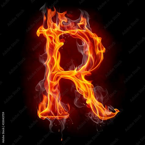 Fire font. Letter R. Stock Illustration | Adobe Stock