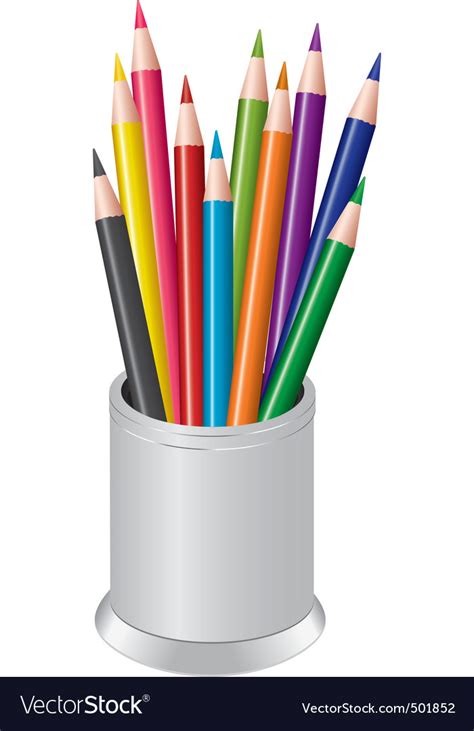 Pencils And Pens In A Cup