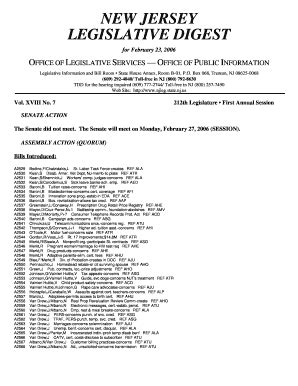 Legislative Digest Njleg State Nj Fill And Sign Printable