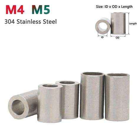 M M Stainless Steel Bushing Washer Round Hollow Unthreaded