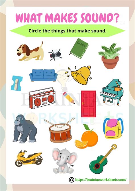 What Makes Sound Lkg English Worksheet - Brainiac Worksheets