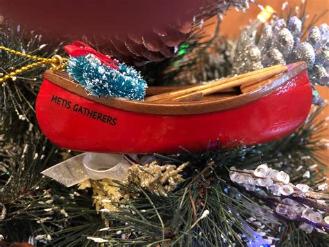 Canoe With Wreath And Paddles Christmas Ornament Decoration Etsy