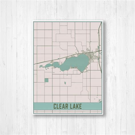 Clear Lake Iowa Map Print Clear Lake Magnetic Poster Frame | Etsy