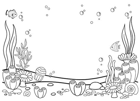 Page De Livre De Coloriage Pour Les Fonds Marins Sous Marins Adultes