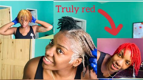 Bleaching And Dyeing My Hair Red Youtube