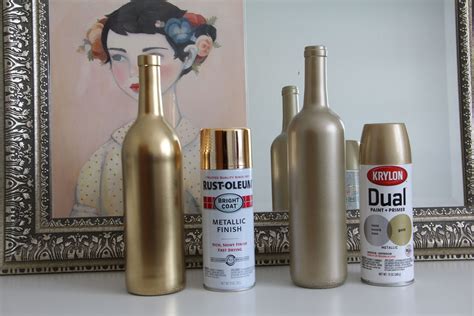 Gold Painted Wine Bottles Diy Gold Spray Painted Bottles Spray