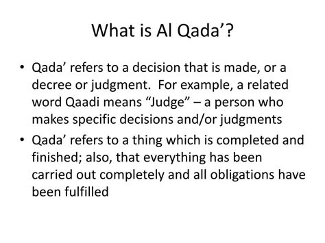 Ppt Al Qada And Al Qadr Powerpoint Presentation Free Download Id