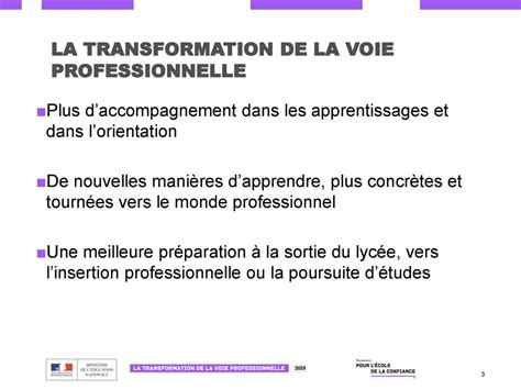 LA TRANSFORMATION DE LA VOIE PROFESSIONNELLE ppt télécharger