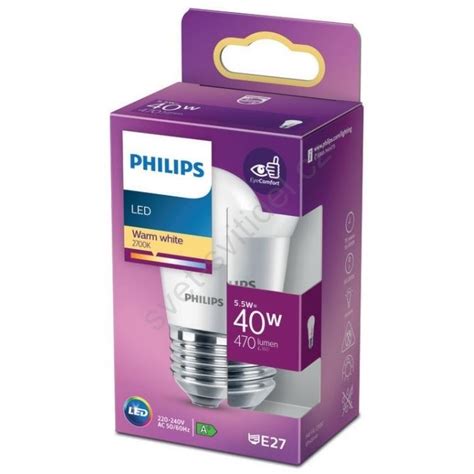 LED Žárovka Philips P45 E27 5 5W 230V 2700K Svět svítidel