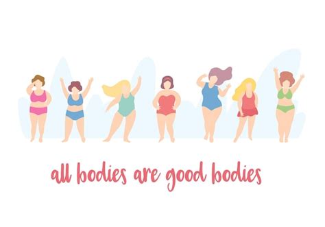 Premium Vector Body Positive Women On The Beach