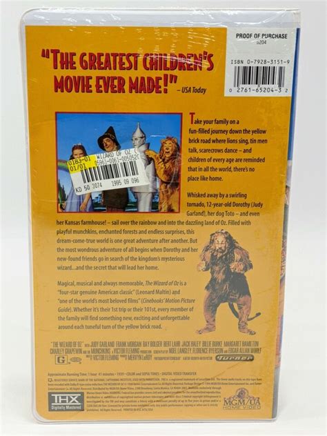 The Wizard Of Oz VHS Digitally Mastered Clamshell Factory Sealed