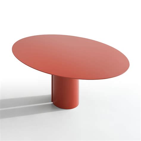 Table Ovale Nvl Mdf Italia Rouge Orange Made In Design