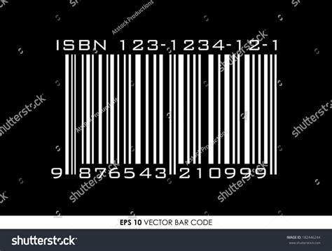 Isbn Barcode For Books On Black Background Stock Vector Illustration