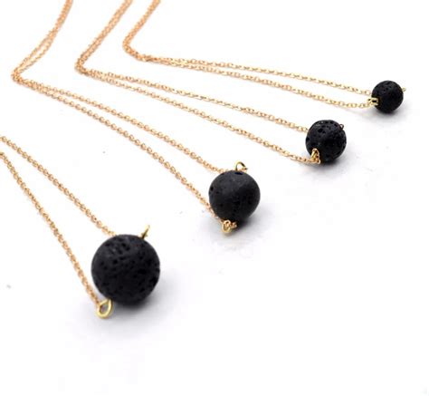 1pcs Black Lava Stone Essential Oil Diffuser Chain Necklace