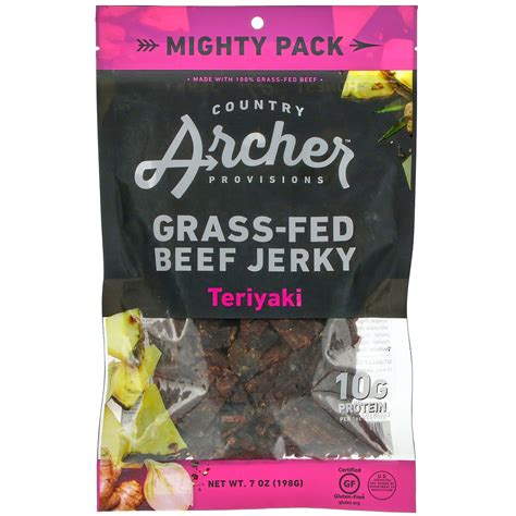 Country Archer Jerky Grass Fed Beef Jerky Teriyaki 7 Oz 198 G