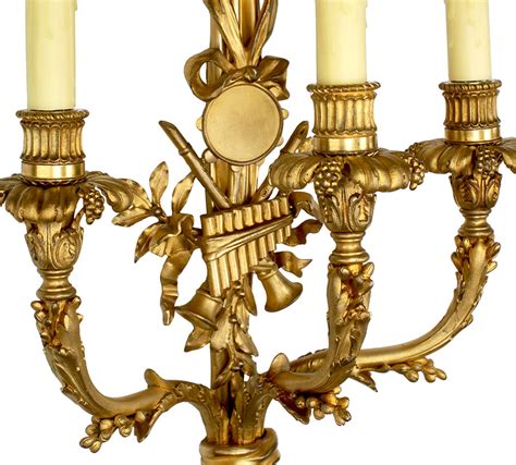 A Very Fine Pair Of French 19th Century Louis XV Style Three Light Gilt