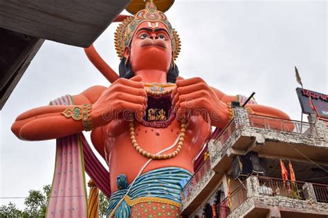 Big Statue Of Lord Hanuman Near The Delhi Metro Bridge Situated Near